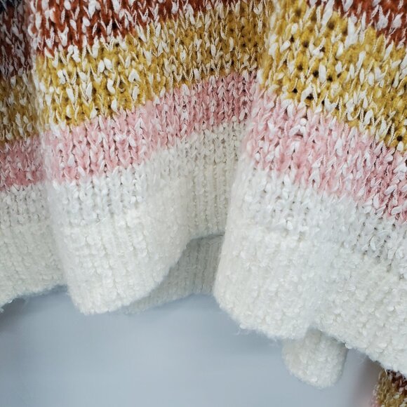 Womens XL Striped Knit Sweater Multicolor Pullover Long Sleeve Oversized Cozy - Picture 8 of 16